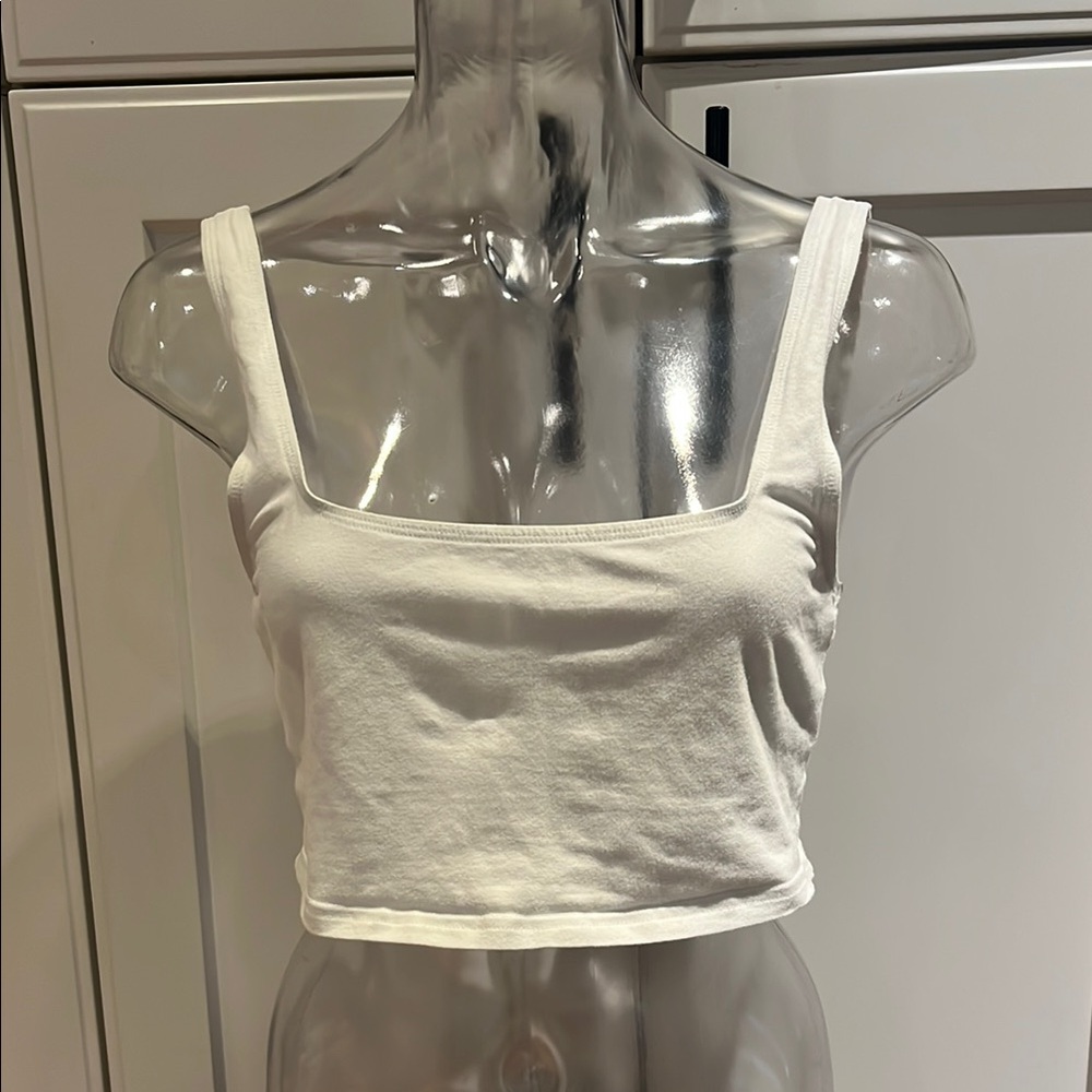TNA Cream Fitted Crop Tank Top
